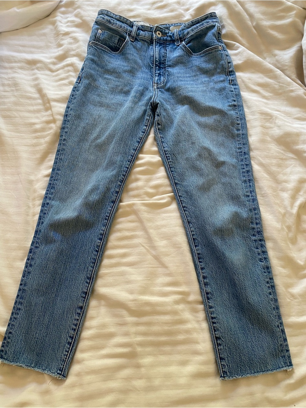 Pilcro Anthropology Blue Straight-Leg Ankle Jeans